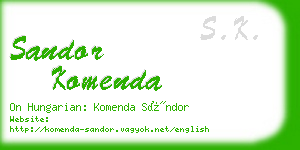 sandor komenda business card